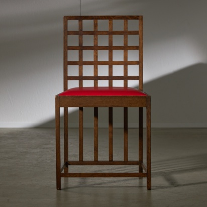 Grid-Back Chair in Mackintosh Style (red)