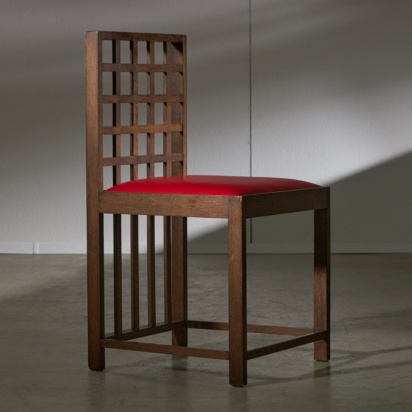 Grid-Back Chair in Mackintosh Style (red)