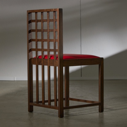 Grid-Back Chair in Mackintosh Style (red)