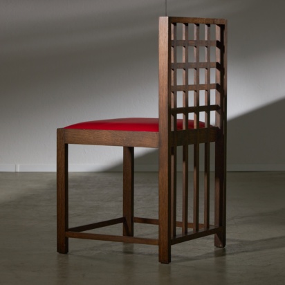 Grid-Back Chair in Mackintosh Style (red)