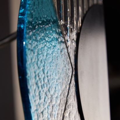 White and Blue Glass Lamp