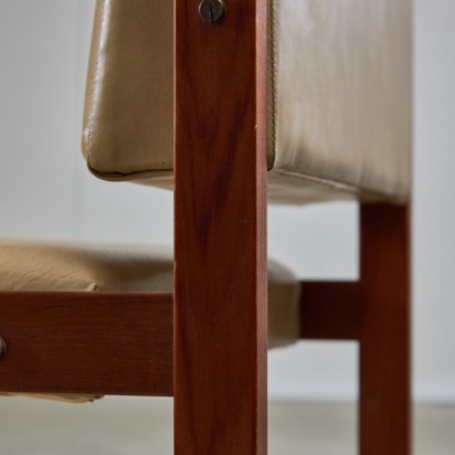 Teak Wood & Leather Chair