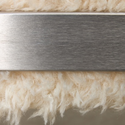 White Fur and Steel Bench