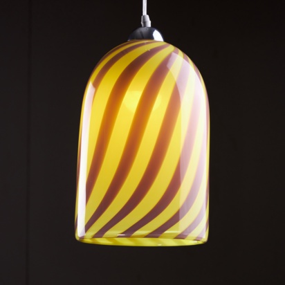 Yellow-Levander Murano Glass Pendant