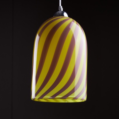 Yellow-Levander Murano Glass Pendant