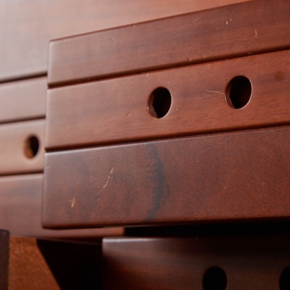 Circular Handles Walnut Sideboard