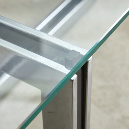 Sculpted Chrome Base Coffee Table