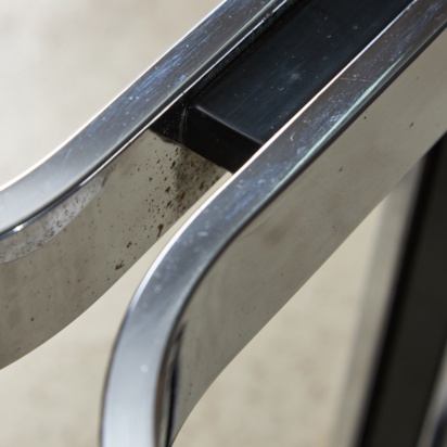 Sculpted Chrome Base Coffee Table