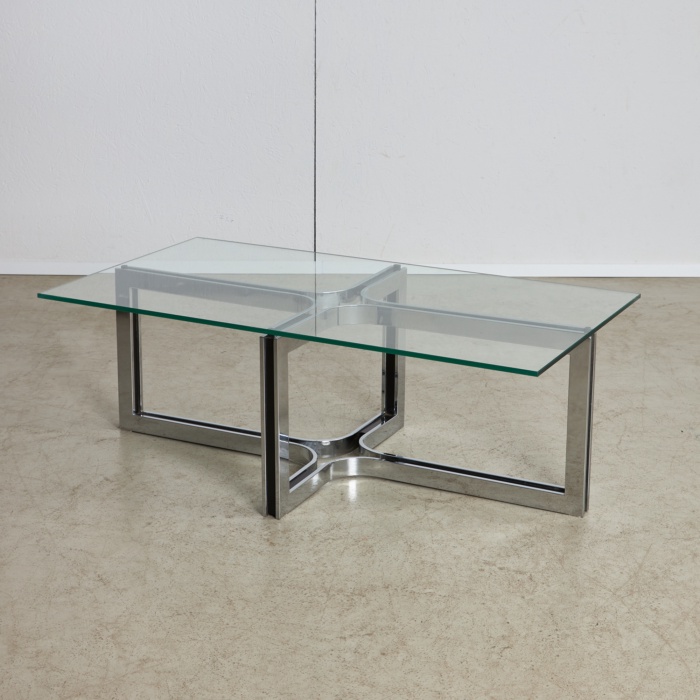 Sculpted Chrome Base Coffee Table