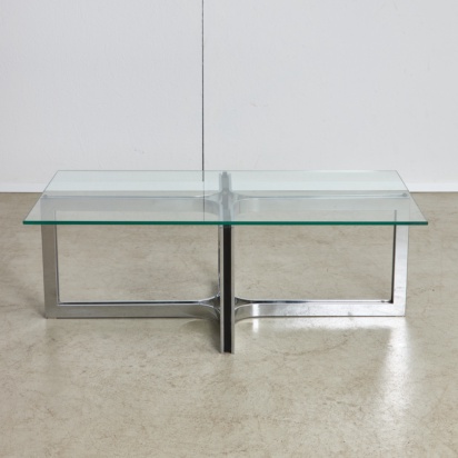 Sculpted Chrome Base Coffee Table