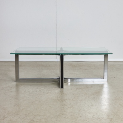 Sculpted Chrome Base Coffee Table