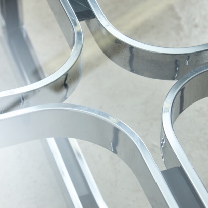 Sculpted Chrome Base Coffee Table