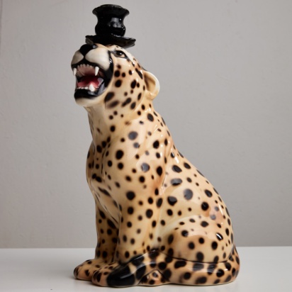 Cheetah Porcelain Candle Holder