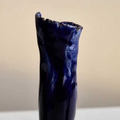 Indigo Blue Ceramic Candle Holder Set