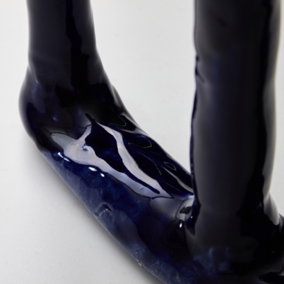 Indigo Blue Ceramic Candle Holder Set