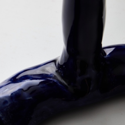 Indigo Blue Ceramic Candle Holder Set