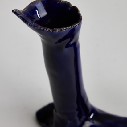 Indigo Blue Ceramic Candle Holder Set