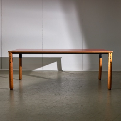 Large Wooden Table Red