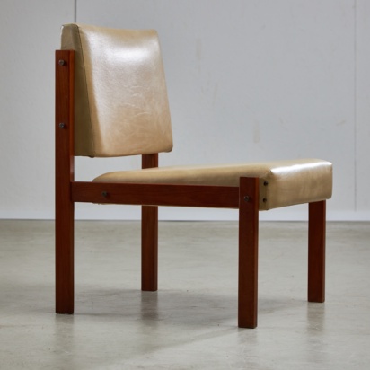 Teak Wood & Leather Chair