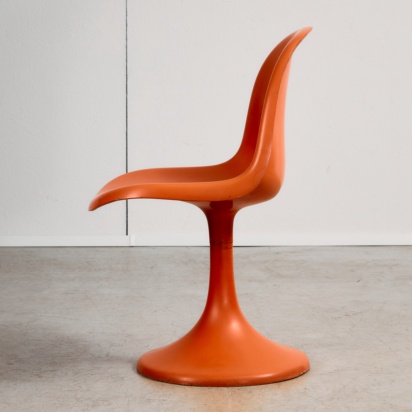 Set of Single-base Orange Chairs