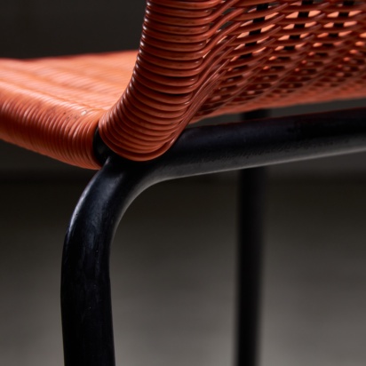 Orange Braided Outdoor Chair