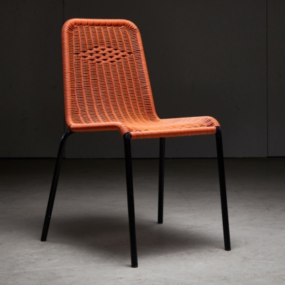 Orange Braided Outdoor Chair