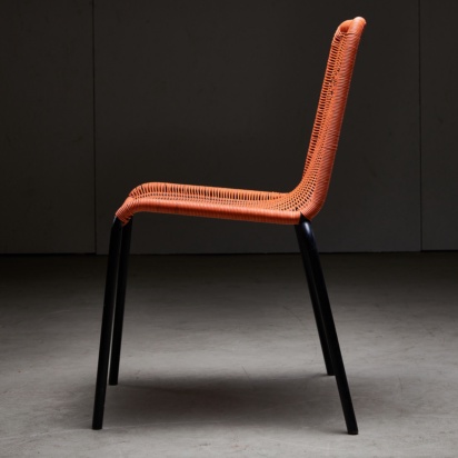 Orange Braided Outdoor Chair