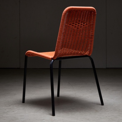 Orange Braided Outdoor Chair