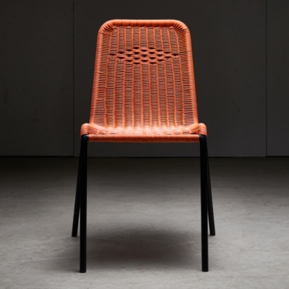 Orange Braided Outdoor Chair