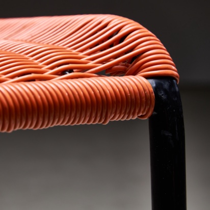 Orange Braided Outdoor Chair