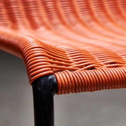 Orange Braided Outdoor Chair